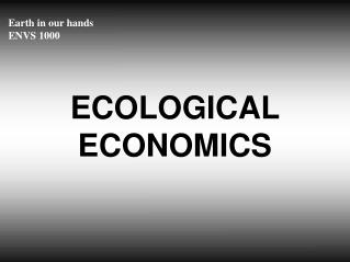 Earth in our hands ENVS 1000