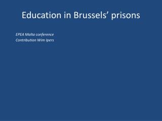 Education in Brussels’ prisons