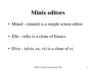 Minix editors