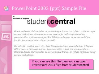 PowerPoint 2003 (ppt) Sample File