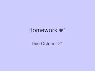 Homework #1