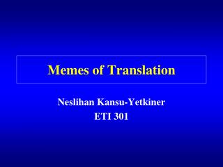 Memes of Translation