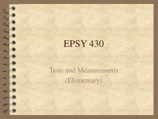 EPSY 430