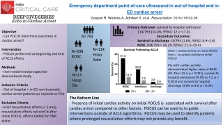 Objective - Can POCUS determine outcomes in cardiac arrest? Intervention