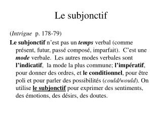 Le subjonctif