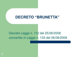 DECRETO “BRUNETTA”