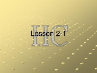 Lesson 2-1