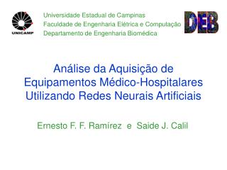 Análise da Aquisição de Equipamentos Médico-Hospitalares Utilizando Redes Neurais Artificiais