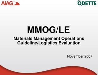 Materials Management Operations Guideline/Logistics Evaluation