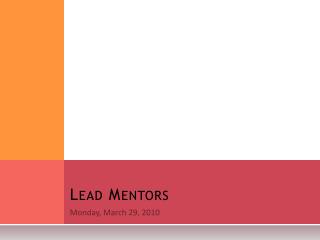 Lead Mentors