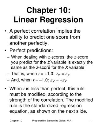 Chapter 10: Linear Regression