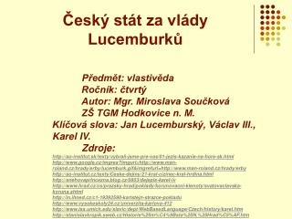 Český stát za vlády Lucemburků