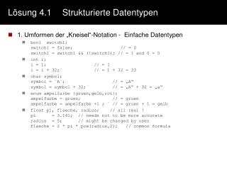 Lösung 4.1	Strukturierte Datentypen