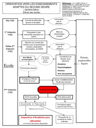 ORIENTATION VERS LES ENSEIGNEMENTS ADAPTES DU SECOND DEGRE ( SEGPA EREA) Elèves des écoles