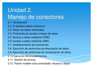 Unidad 2. Manejo de conectores