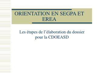 ORIENTATION EN SEGPA ET EREA