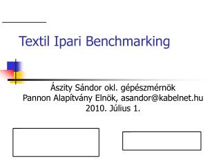 Textil Ipari Benchmarking