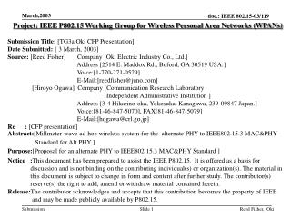 Project: IEEE P802.15 Working Group for Wireless Personal Area Networks (WPANs)