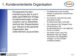 1. Kundenorientierte Organisation