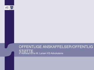 OFFENTLIGE ANSKAFFELSER/OFFENTLIG STØTTE