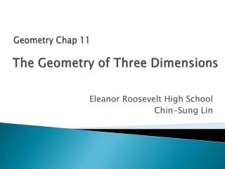 The Geometry of Three Dimensions