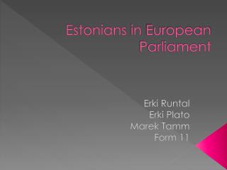 Estonians in European Parliament
