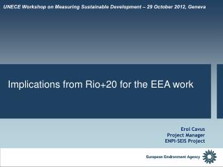 UNECE Workshop on Measuring Sustainable Development – 29 October 2012, Geneva