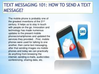 Text Messaging 101: How to Send a Text Message?