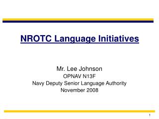 NROTC Language Initiatives