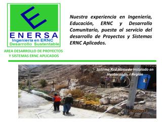 AREA DESARROLLO DE PROYECTOS Y SISTEMAS ERNC APLICADOS