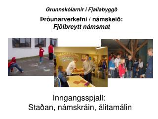 Grunnskólarnir í Fjallabyggð Þróunarverkefni / námskeið: Fjölbreytt námsmat