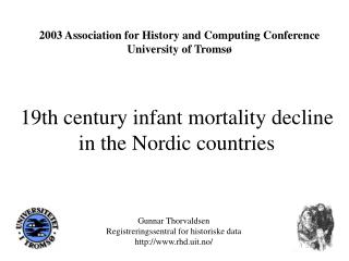 19th century infant mortality decline in the Nordic countries