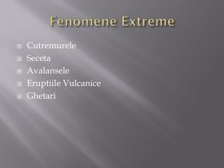 Fenomene Extreme