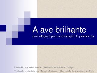 A ave brilhante uma alegoria para a resolução de problemas