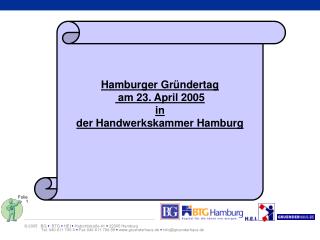 Hamburger Gründertag am 23. April 2005 in der Handwerkskammer Hamburg