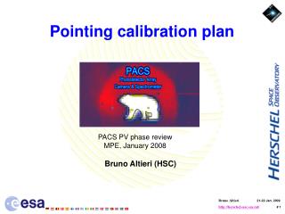 Pointing calibration plan