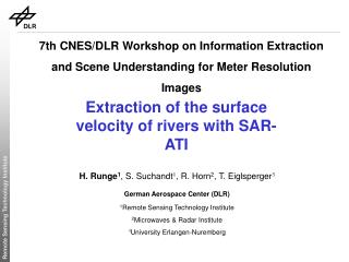 Extraction of the surface velocity of rivers with SAR-ATI