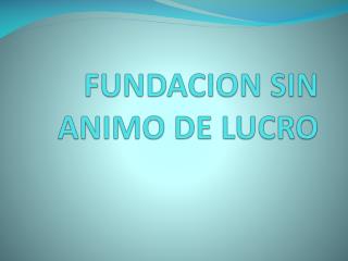 FUNDACION SIN ANIMO DE LUCRO