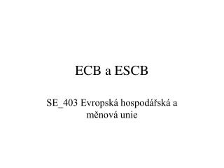 ECB a ESCB