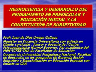 Prof : Juan de Dios Urrego Gallego