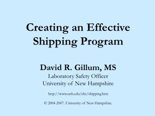 Creating an Effective Shipping Program