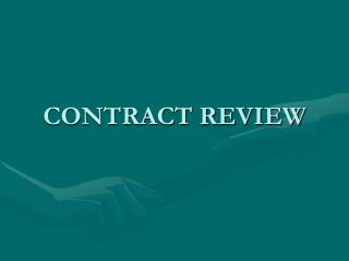 CONTRACT REVIEW