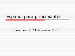 Español para principiantes