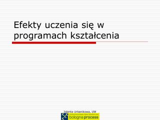 Efekty uczenia się w programach kształcenia