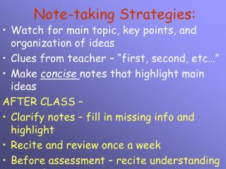 Note-taking Strategies: