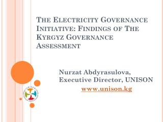 The Electricity Governance Initiative: Findings of The Kyrgyz Governance Assessment