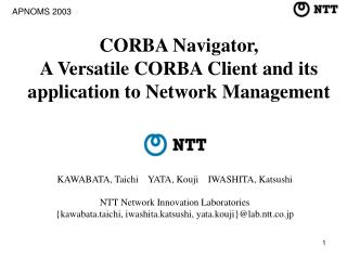 CORBA Navigator, A Versatile CORBA Client and its application to Network Management