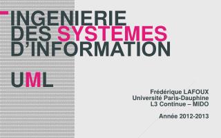 INGENIERIE DES SYSTEMES D’INFORMATION U M L