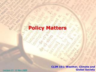 Policy Matters