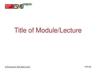 Title of Module/Lecture